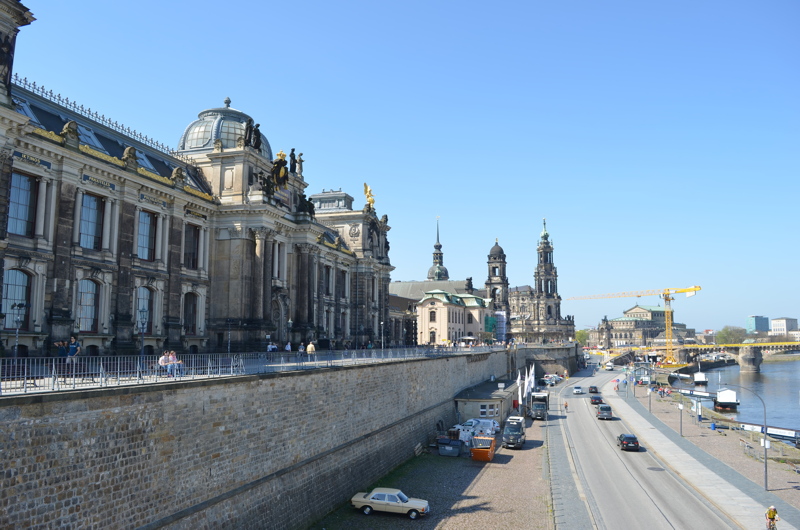 18 - The historic Dresden Academy of Fine Arts (Kunstakademie) along Brühl's Terrace overlooking Terrassenufer and the Elbe riverbank in Dresden